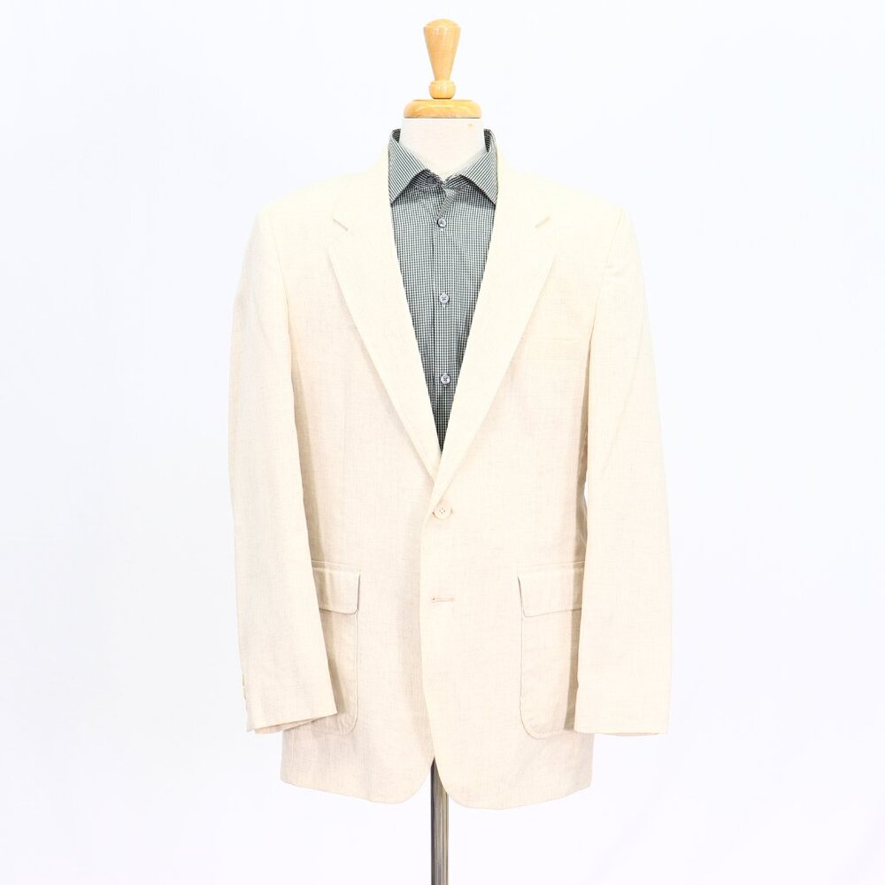 Vintage Levi Strauss 44L Made in USA Beige 2B Sport Coat Blazer Jacket T346